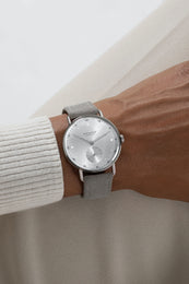 Nomos Glashutte Metro 33 Metro Silver Steel Back Watch