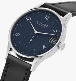 Nomos Glashutte Minimatik 39 Date Blue Sapphire Crystal Watch