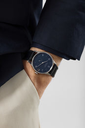 Nomos Glashutte Minimatik 39 Date Blue Sapphire Crystal Watch
