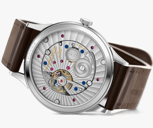 Nomos Glashutte Minimatik 39 Date Gold Sapphire Crystal Watch