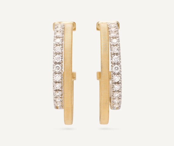 Marco Bicego Masai 18ct Yellow Gold Coil 0.65ct Diamond Earrings