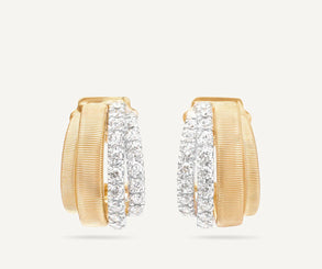 Marco Bicego Masai 18ct Yellow Gold Coil 0.76ct Diamond Earrings