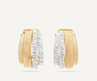 Marco Bicego Masai 18ct Yellow Gold Coil 0.76ct Diamond Earrings
