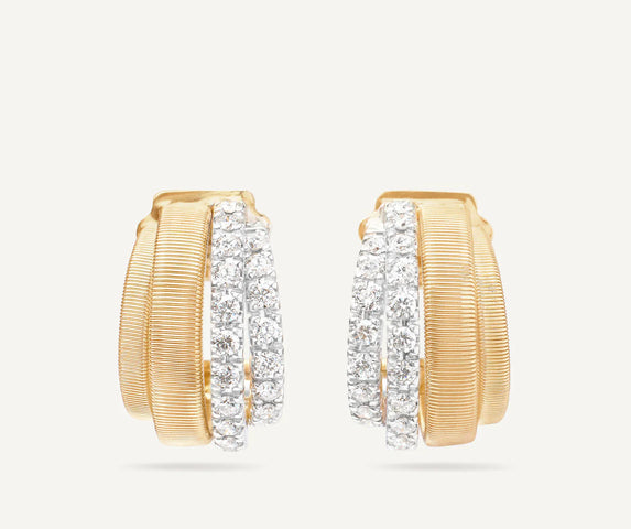 Marco Bicego Masai 18ct Yellow Gold Coil 0.76ct Diamond Earrings