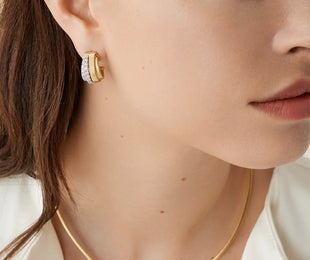 Marco Bicego Masai 18ct Yellow Gold Coil 0.76ct Diamond Earrings