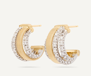 Marco Bicego Masai 18ct Yellow Gold Coil 1.08ct Diamond Earrings