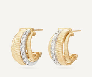 Marco Bicego Masai 18ct Yellow Gold Coil 0.44ct Diamond Earrings