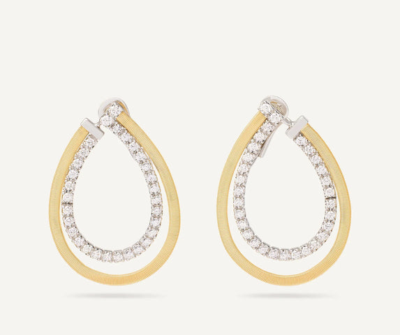 Marco Bicego Masai 18ct Yellow Gold Coil 1.27ct Diamond Earrings