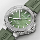 Oris Aquis New York Harbor Limited Edition Watch with green dial, rubber strap, steel case