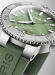 Oris Aquis New York Harbor Limited Edition Watch with green dial, rubber strap, steel case