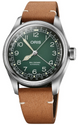 Oris Big Crown Pointer Date Cervo Volante Green Watch with leather strap, steel case