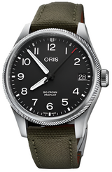 Oris Big Crown ProPilot Big Date Textile Watch with black dial, textile strap, steel case