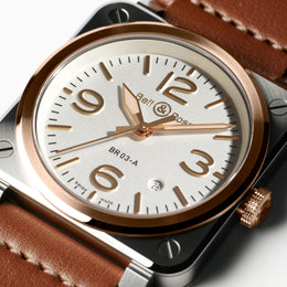Bell & Ross BR 03 White Steel And Gold Watch