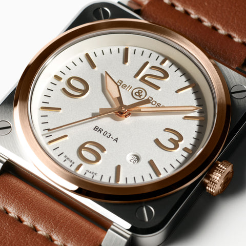 Bell & Ross BR 03 White Steel And Gold Watch