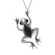 Sterling Silver Whitby Jet Frog Pendant