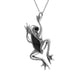 Sterling Silver Whitby Jet Frog Pendant