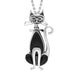 Sterling Silver Whitby Jet Sitting Cat Pendant