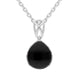 Sterling Silver Whitby Jet Small Pear Pendant, P2757