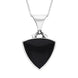 Sterling Silver Whitby Jet and Blue John Triangle Fob Pendant