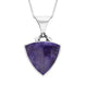Sterling Silver Whitby Jet and Blue John Triangle Fob Pendant