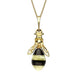 00183659 9ct Yellow Gold Whitby Jet Amber Bee Drop Necklace, P3143.