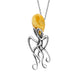 Sterling Silver Amber Octopus Pendant