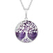 Sterling Silver Blue John Round Tree of Life Necklace