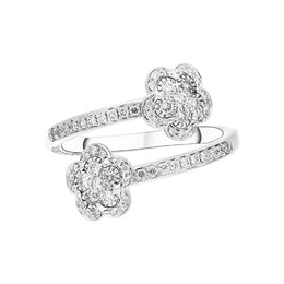 Pasquale Bruni Figlia Dei Fiori 18ct White Gold 0.47ct Diamond Flower Ring D