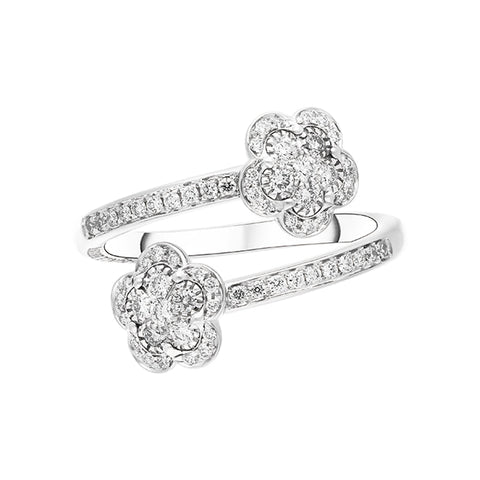 Pasquale Bruni Figlia Dei Fiori 18ct White Gold 0.47ct Diamond Flower Ring D