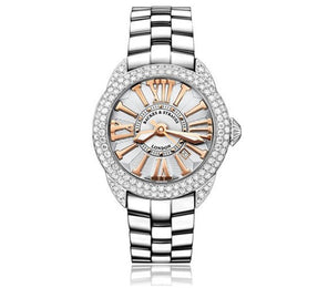 Backes & Strauss Watch Piccadilly Steel 40 3.09ct Diamond Bezel Watch