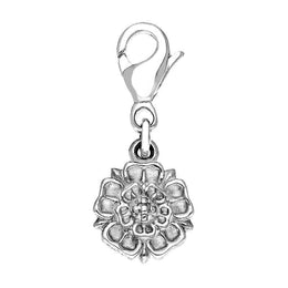 00057474 Sterling Silver Rose Dropper Carabiner Charm, G620.