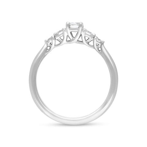 Platinum 0.44ct Diamond GIA Certified 5 Stone Ring