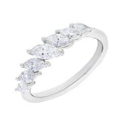 Platinum 0.92ct Diamond Seven Stone Marquise Gradient Claw Set Eternity Ring