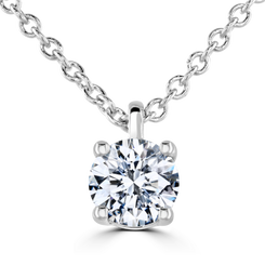 9ct White Gold 0.40ct Lab Grown Diamond Solitaire Necklace