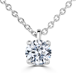 9ct White Gold 0.40ct Diamond Solitaire Necklace