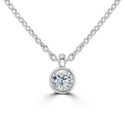 9ct White Gold 0.15ct Lab Grown Diamond Solitaire Necklace