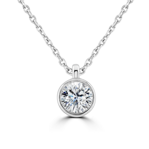 18ct White Gold 0.40ct Diamond Solitaire Necklace