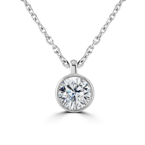 18ct White Gold 0.50ct Lab Grown Diamond Solitaire Necklace