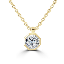 9ct Yellow Gold 0.40ct Lab Grown Diamond Solitaire Octagonal Necklace