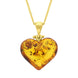 Gold Plated Amber Small Heart Pendant