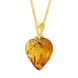 Gold Plated Small Amber Heart Pendant