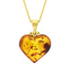 Gold Plated Amber Small Heart Necklace