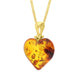 Gold Plated Amber Small Heart Necklace