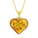 Gold Plated Amber Small Heart Necklace