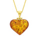 Gold Plated Small Amber Heart Necklace