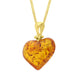 Gold Plated Small Amber Heart Necklace
