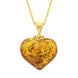Gold Plated Amber Small Heart Pendant