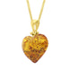 Gold Plated Amber Small Heart Pendant
