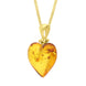 Gold Plated Small Amber Heart Necklace