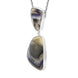 Sterling Silver Blue John Two Stone Abstract Oval Unique Pendant